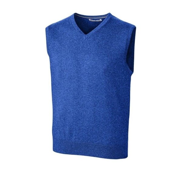 Cutter & Buck Lakemont Mens V Neck Sweater Vest Blue Sz Large NWT $90 - Picture 1 of 6